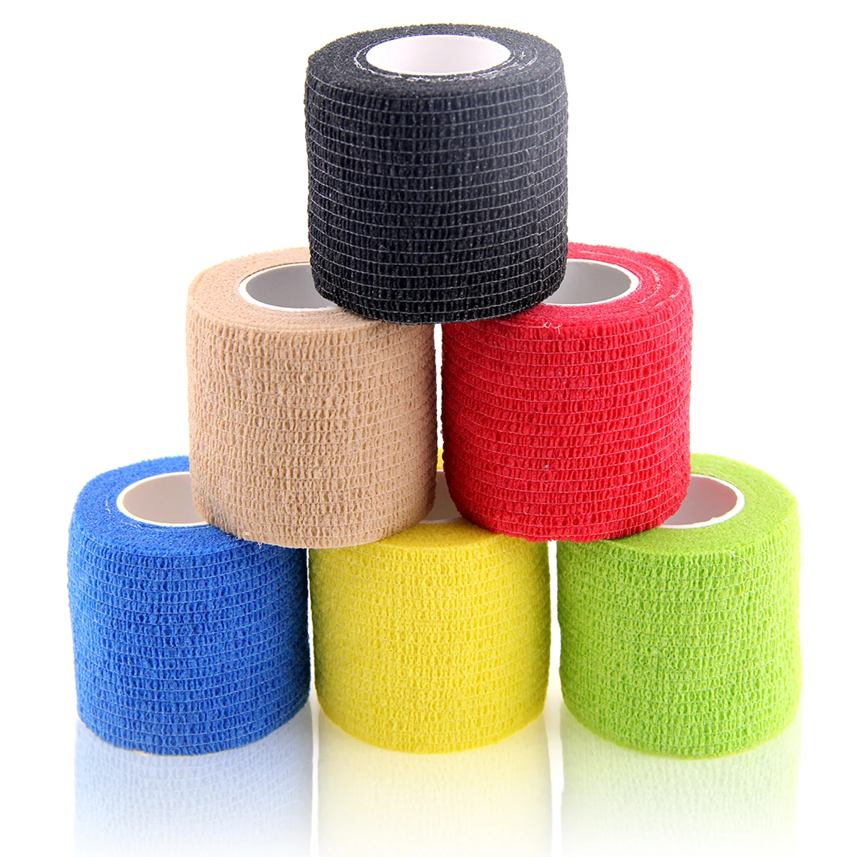 Self-Adhesive Elastic Bandage, Multi-Function Wrap, Non-Woven Vet Tape, First Aid Tape for Animals, Pet, 6 Rolls, 5cm