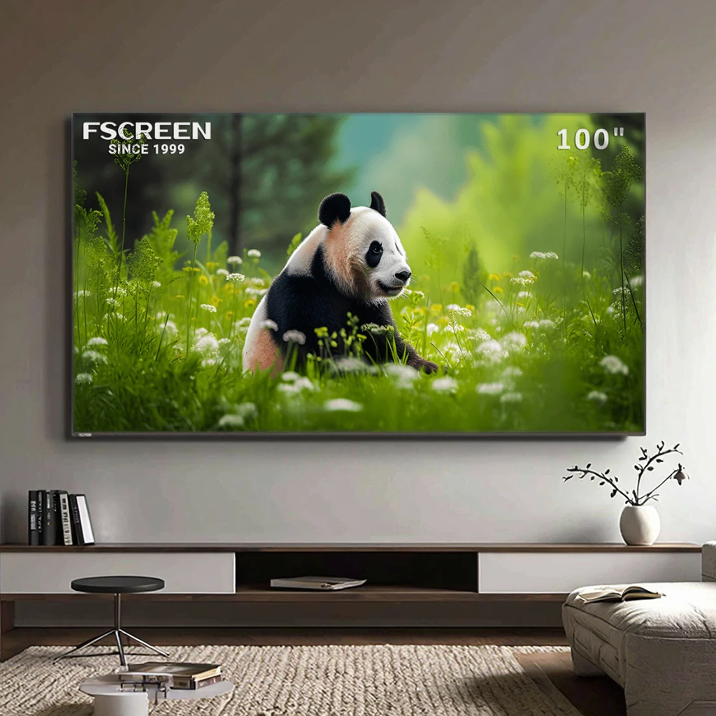 Fscreen Fresnel ALR 100-Inch UST Projector Screen 8K PET Foldable Fixed Frame Home Theater Laser TV Premium 1-Year Warranty