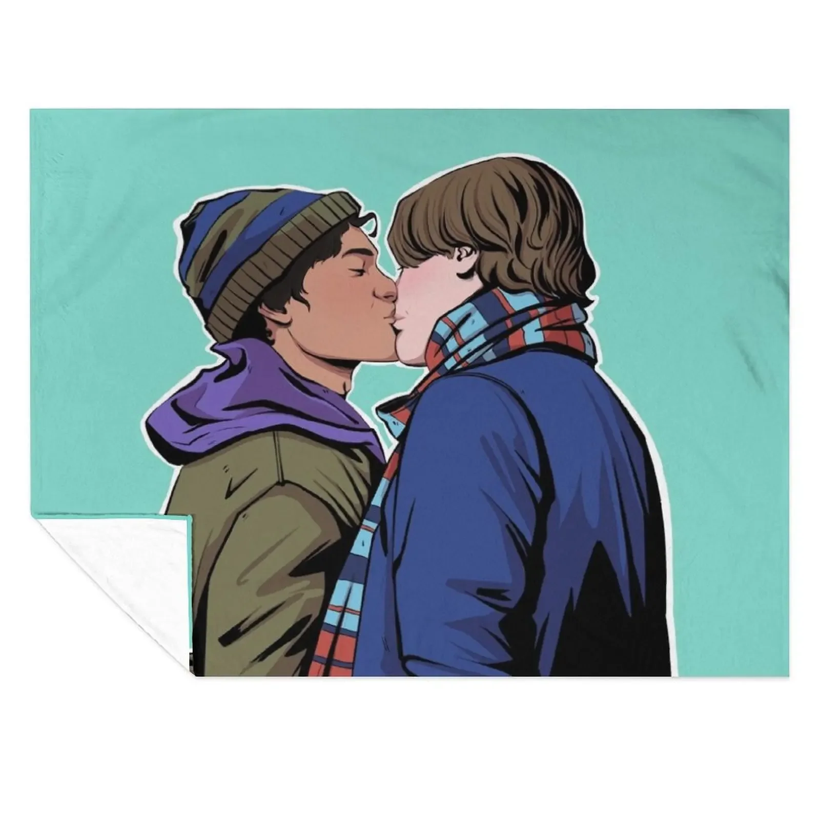 

Wilhelm and Simon kissing Young Royals fanart Throw Blanket Vintage Camping Summer Beddings Blankets For Baby Blankets