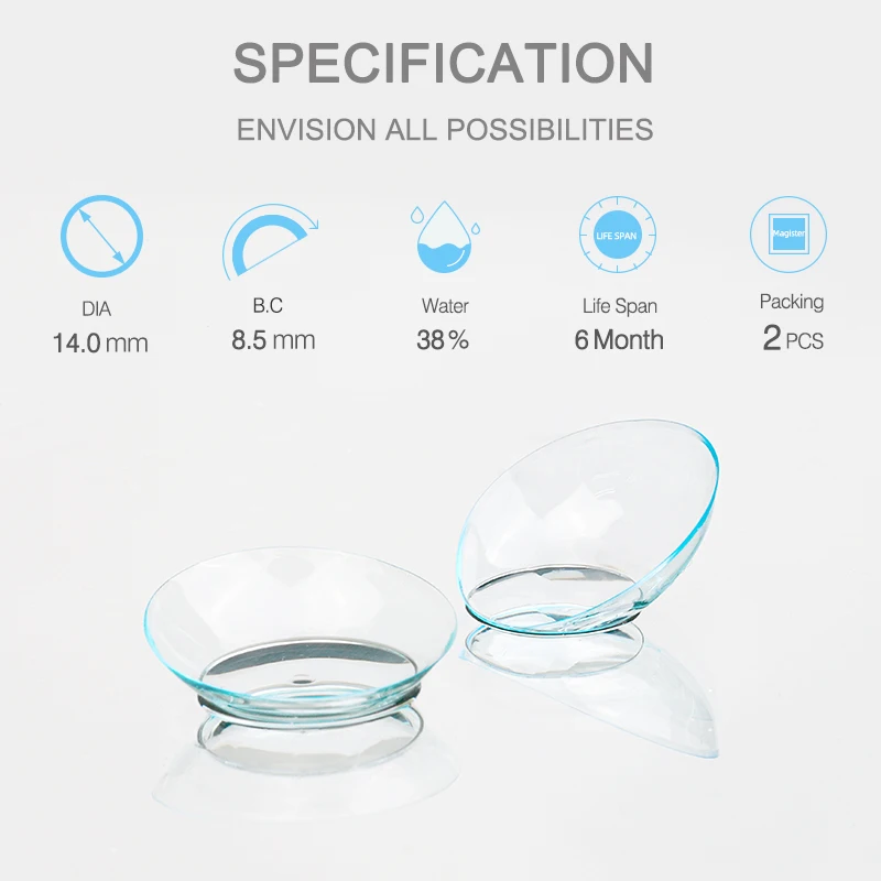 Magister Contact Lenses with Diopters Prescription Transparent Contact Lenses for Vision Myopia Lens 6 Months Eye Contacts Lens