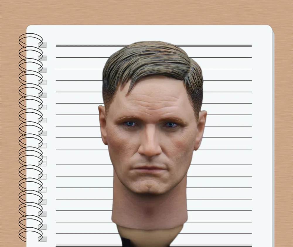 

1/6th UD9051 Male Doll Soldier Head Sculpt Carving with Neck Connector Hollow Shoe Luger Toys Model For 12" BD001 B001 UJINDOU