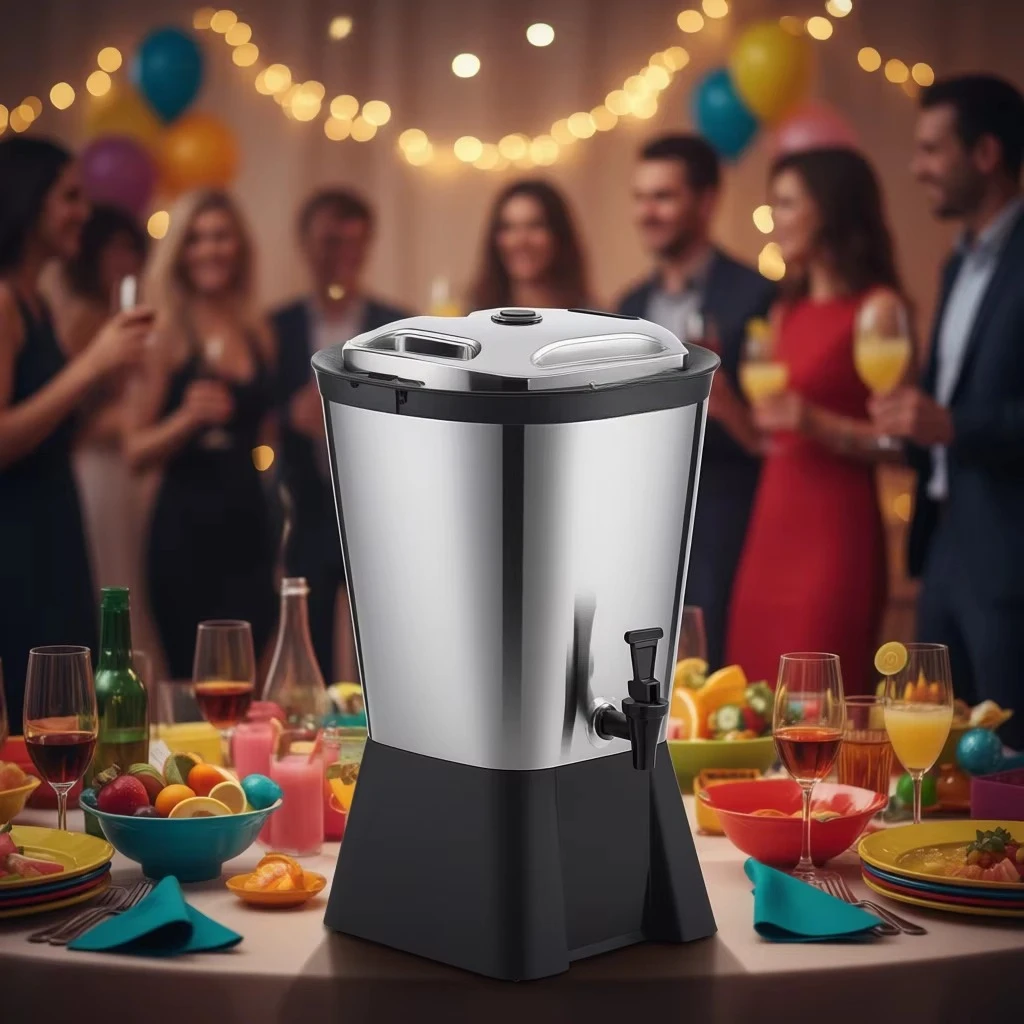 3L stainless steel beverage dispenser with faucet mixing function, suitable for parties, commercial grade