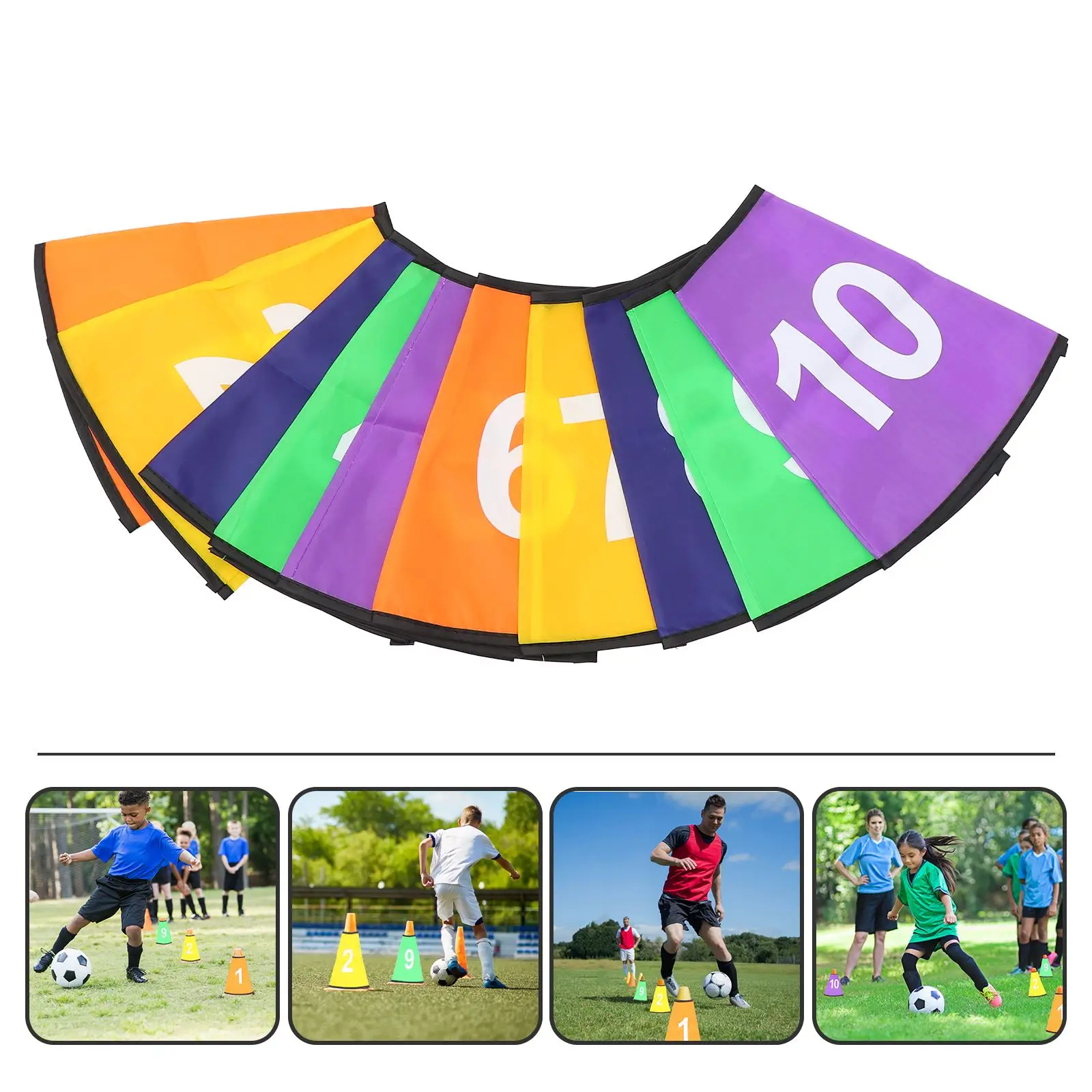 10 Pcs Toys Logo Bucket Protective Sleeve Covers for Football Case Protector Numbered Sign Digital Cone Sleeve Football Covers