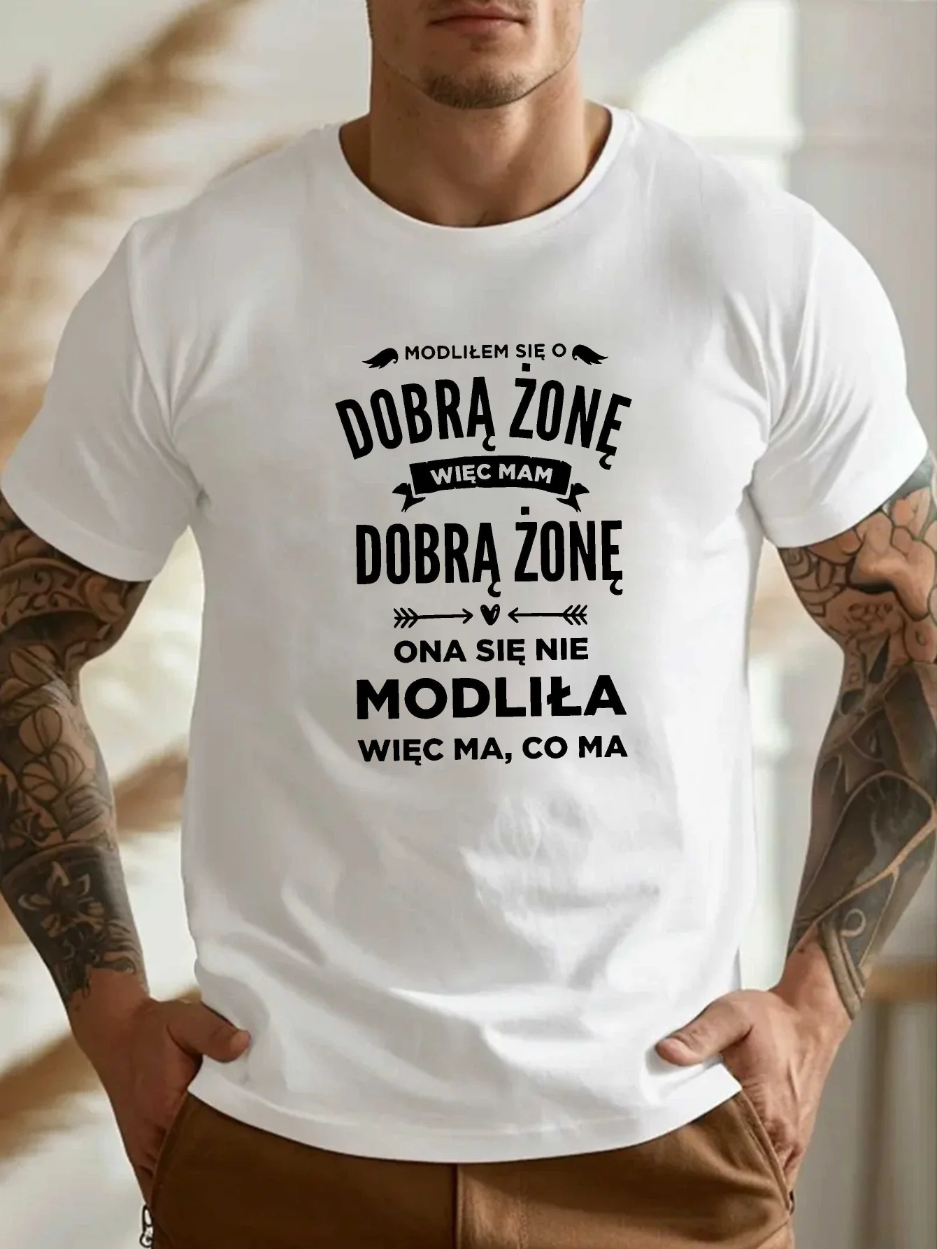 Funny Polish Wife Quote T Shirt Men Humorous Saying Print 100% Cotton Crew Neck Casual Summer Tee