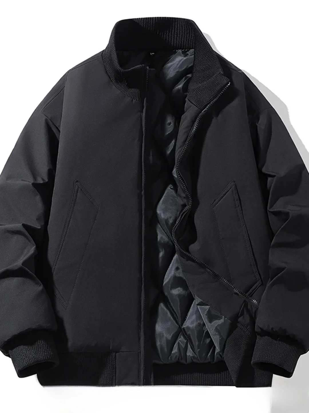 

Men's Winter Thiened down Cotton Jaet ort Stand Collar Faionable Warm Versatile Cotton Coat Trendy Cleanfit Sle