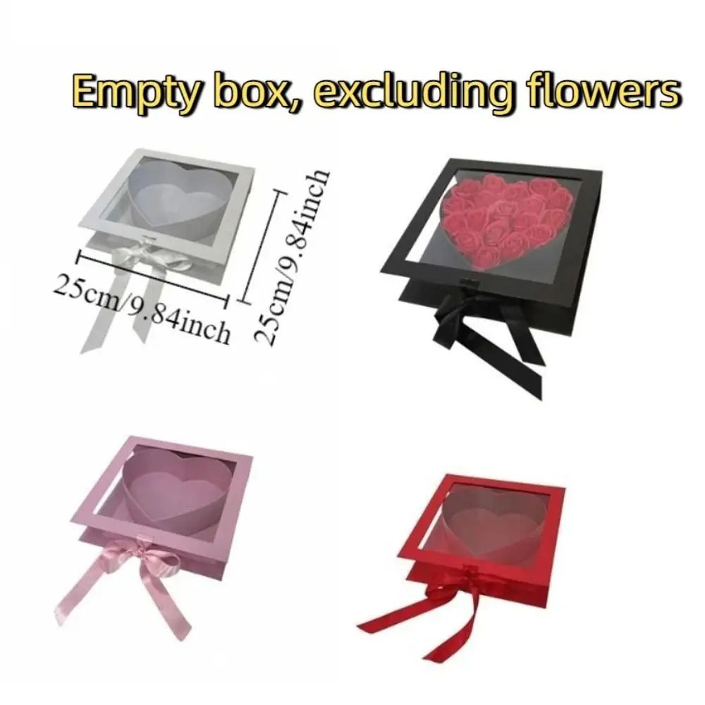 Transparent Window Mother's Day Gift Box Fillable Elegant Gift Packaging Box Romantic Cardboard Floral Packaging Box view 6