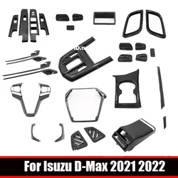 For Isuzu D MAX D-MAX DMAX 2021 2022 Interior Accessories Carbonfiber Window Lift Button Switch Panel Gear Shift Panle Cover