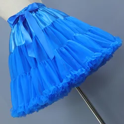 Ballet Skirt Sky Blue Tulle Tutu Petticoat Ball Gown Women's Stage Performance Adult 2023