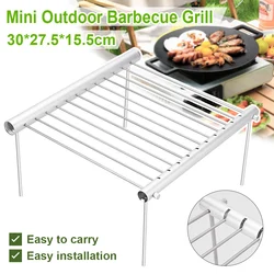 Portable Stainless Steel Folding Grill Mini BBQ Rack Pocket Grill Barbecue Accessories For Home Park Camping Picnic Outdoor