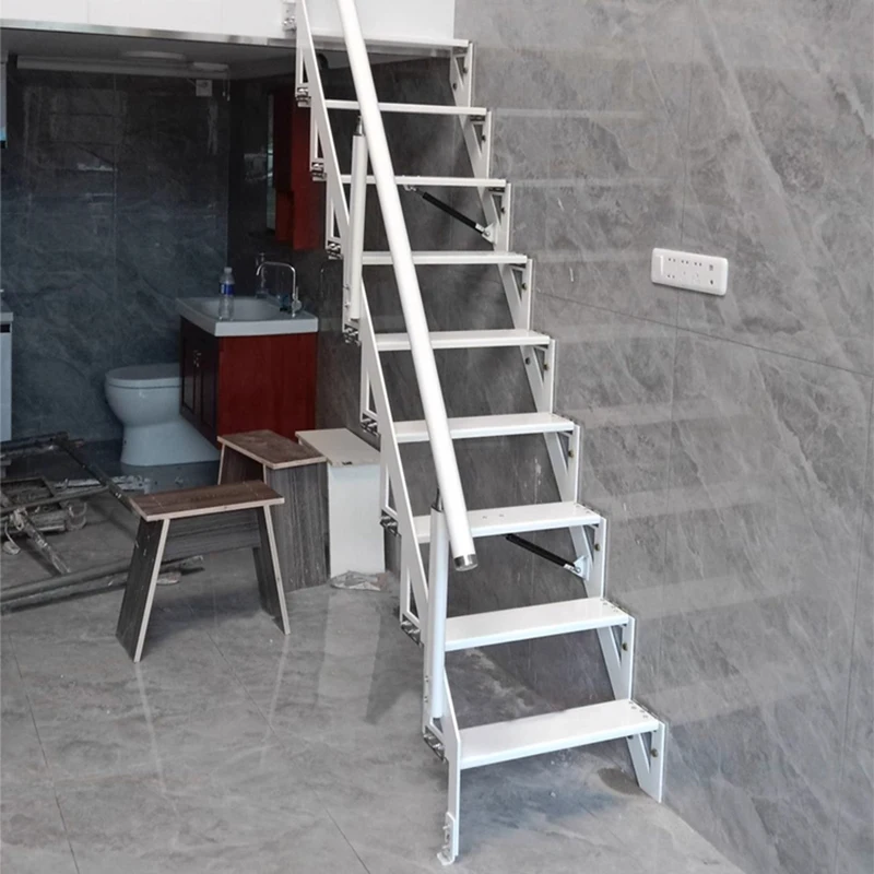 Space-Saving Foldable Wall Attic Stairs Custom Metal Ladder for Home Mezzanine & Duplex