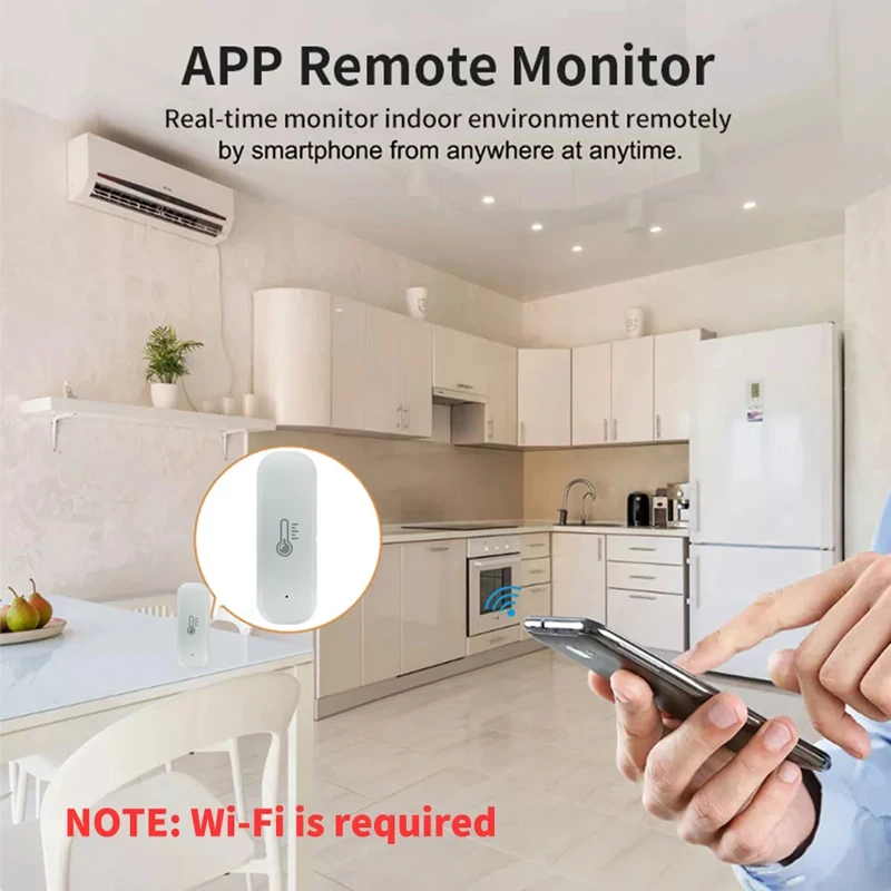 Tuya WiFi Temperature Humidity Sensor Home Connected Thermometer Compatible With Smart Life Alexa Google Assistant