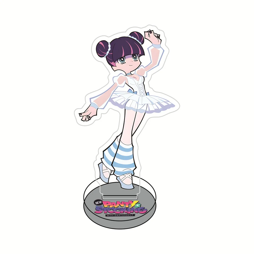 Panty & Stocking 10cm Acrylic Stand Figures Keychain Street Fashion Theme Anime Collectible Standee Desk Decor Gift for Fans