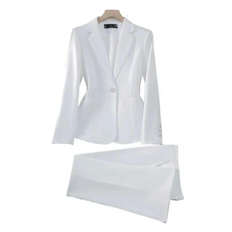 

White Jacket Female Professional Spring and Autumn New Temperament Goddess Fan Host Dress Suit Slim Temperament Style Blazers