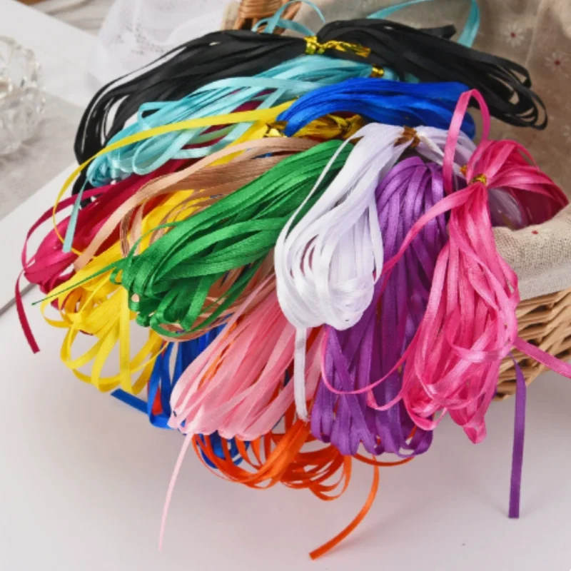 3mm 1/8 Zoll breites (10 Meter/Los) Polyesterband für Schleifen, Haarschmuck, Hochzeitsdekoration, DIY-Haarschmuck, Bastelarbeiten, handgemachtes Schmuckmaterial