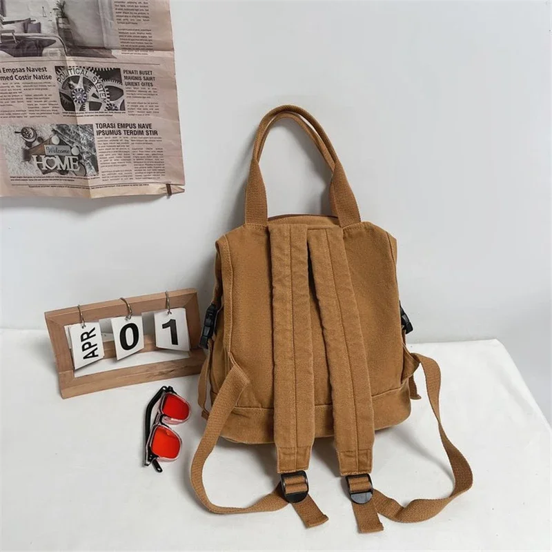 Canvas Girl Fabric School Bag New College Student Vintage Female Laptop Bag Travel  Ladies Backpack