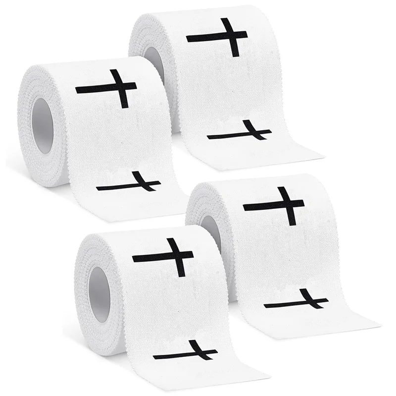 FAST-4 Pcs Athletic Tap 2In X 23Ft Religious Cotton Sport Tape For Sports Tennis Trainers Boxing Athlete Adhesive Bandage