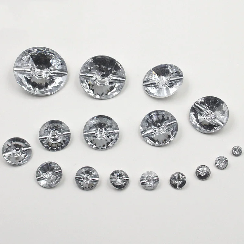 40pcs Rhinestone Buttons Transparent Jewel Buttons Acrylic Crystal Buttons For Coat Jacket Shoe Button Sewing Accessories