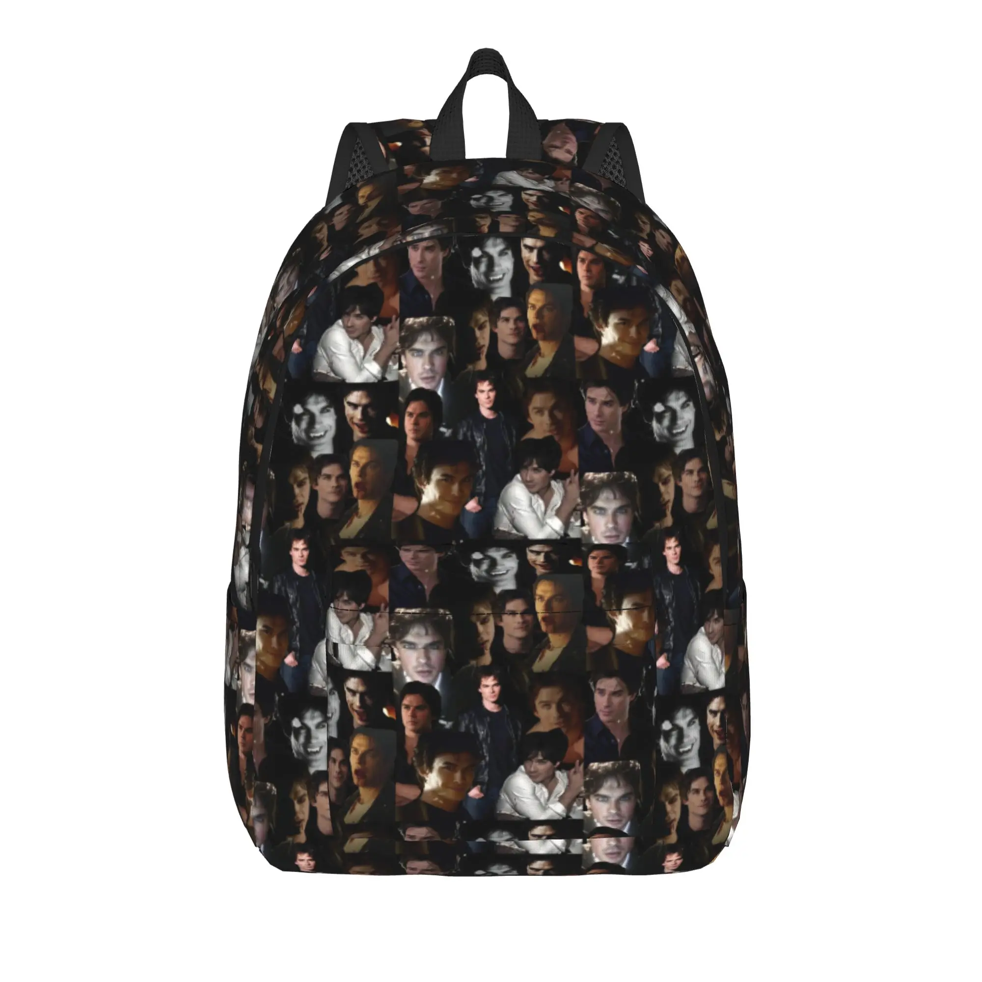 The Vampire Diaries Resuable Movie Backpack Damon Salvatore Student Polyester Camping Backpacks Pattern School Bags Rucksack
