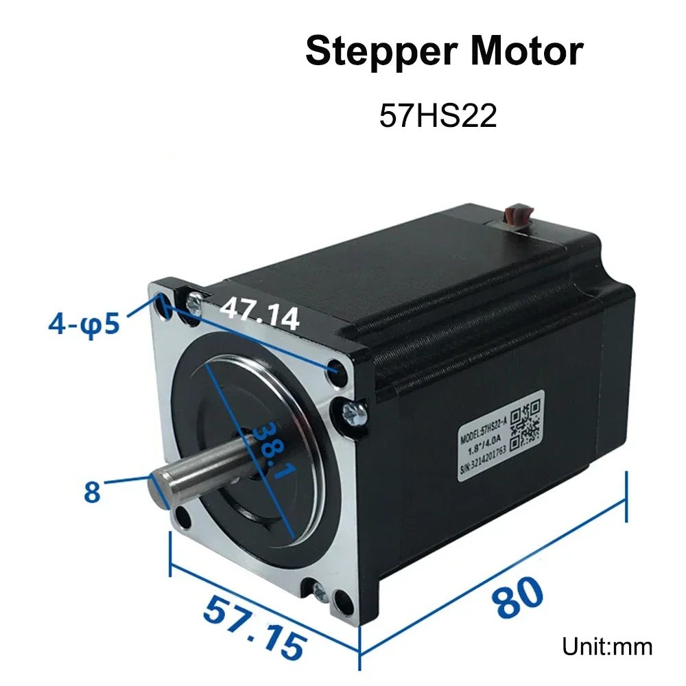 Leadshine 2-phase Stepper Motor 57HS22 NEMA23 5.6A Length 81mm Shaft 8mm