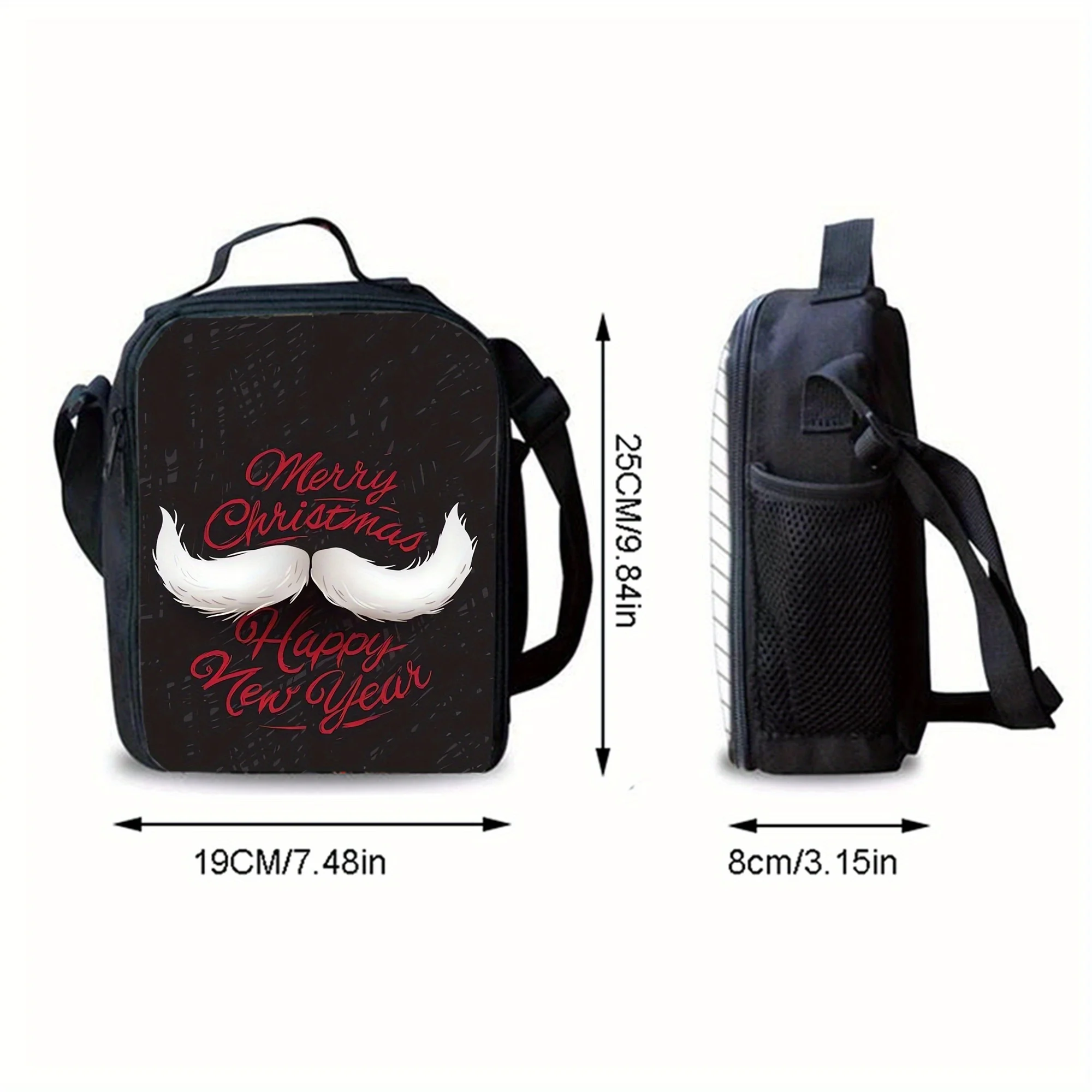 حقيبة غداء معزولة بنمط عيد الميلاد ، حقيبة حفظ طازجة ، سعة كبيرة ، حقيبة نزهة خارجية ، هدية عملية للعودة إلى المدرسة ، موضة