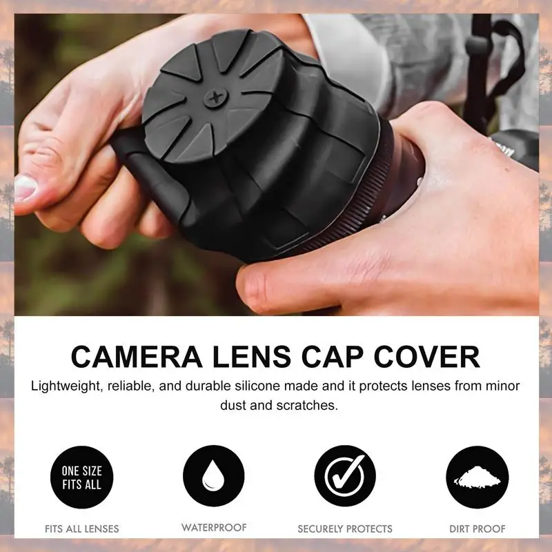 2025 New-3Pcs Waterproof Silicone Universal Lens Cap Cover For 65-90Mm DSLR Camera Lenses