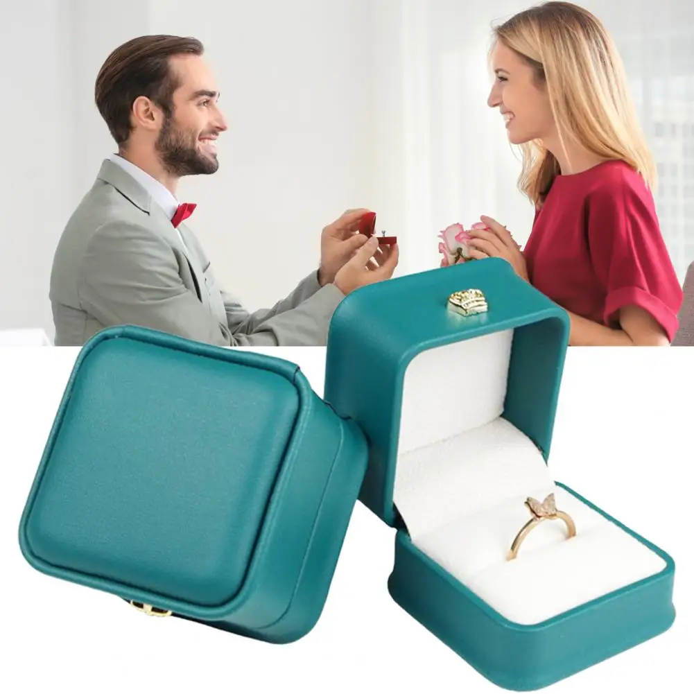 Jewelry Ring Box Engagement Ring Box Velvet Lined Earring Case Jewelry Organizer Valentine Day Gift Case Ring Display Storage