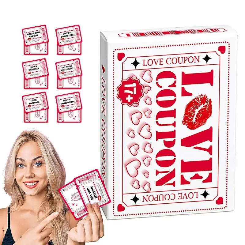 Love Coupon Cards For Couple Anniversary Greeting Card 50pcs Bright Colors Love Coupons Variety Unique Playing Card Decks