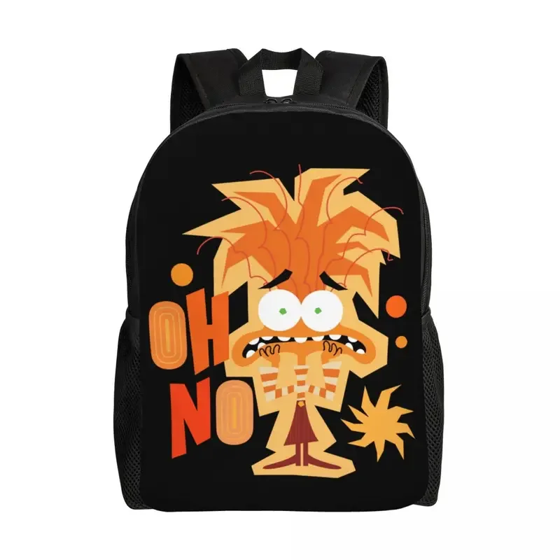 Mochila personalizada de Inside Out Anxiety Oh No para hombres y mujeres, bolsa de libros informal para la escuela, bolsas universitarias