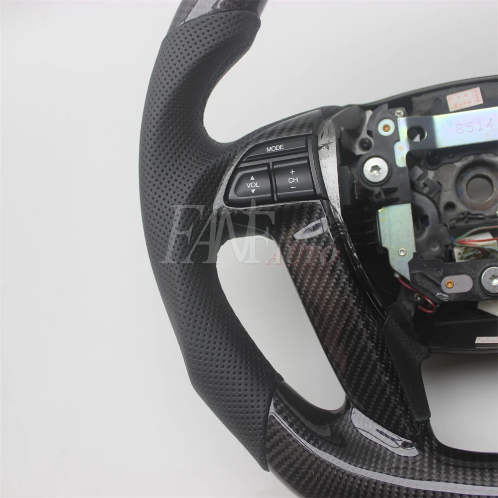 Replacement Real Carbon Fiber Steering Wheel with Leather for Honda Accord 2008-2012 8TH Odyssey Crosstour