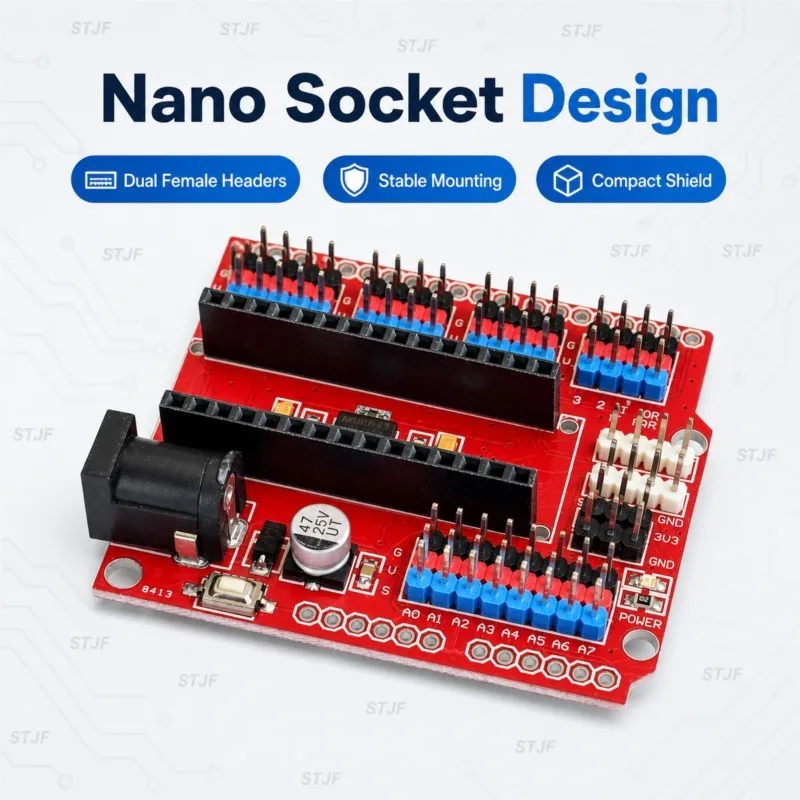 1PCS/LOT Multi-Function  For Nano Shield Expansion Board for Electric DIY SCM - Orange + Black (NANO SHIELD) For nano 3.0