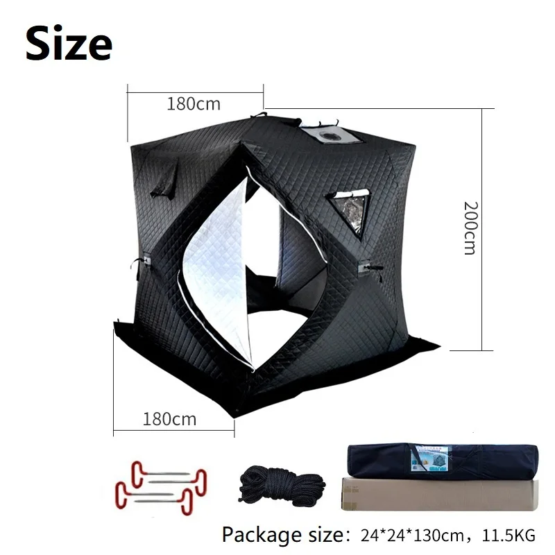 Imagem -02 - Ice Fishing Tent para Outdoor Warm Winter Tent Thickened Cotton Tent Easy Set-up Cube Shelter Camping Tent