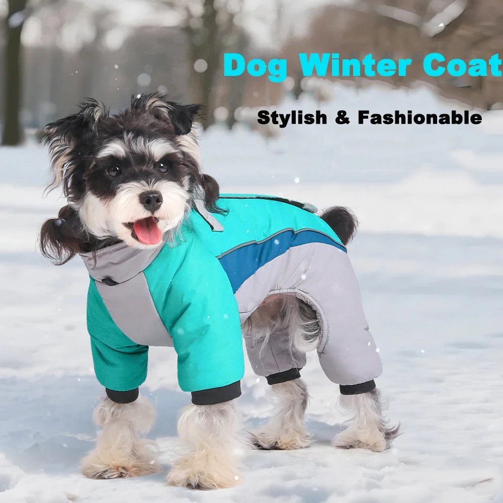 

Winter Coat for Pets Dog Jacket with Leash Loop Warm Winter Dog Jacket Pet Snow Coat Snow-Proof Reflective Dog Coat