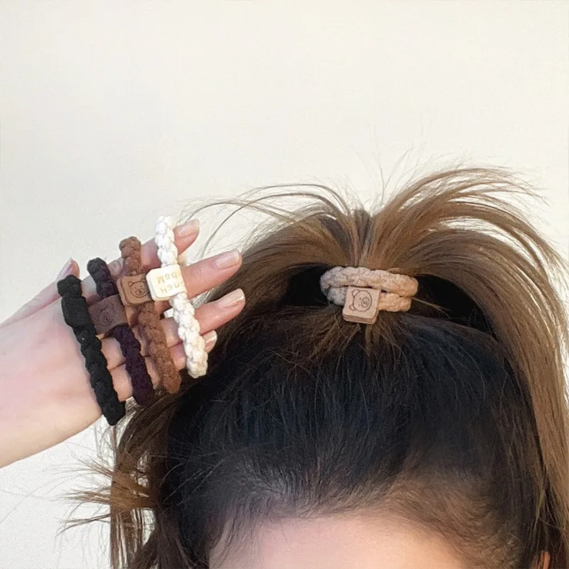 5Pcs Simple High Elastic Durable Hair Rubber Bands Women Girl Scrunchie Accessories Tie Hair Ring Rope Ponytail Holder Headdress