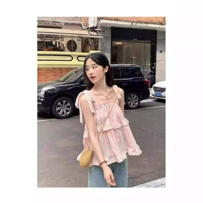 Blau gestreiftes, lockeres irt ort Design für Damen, Sommer, Frühling, schulterfreies Puppenoberteil, Polyesterfaser, lässiges Sle