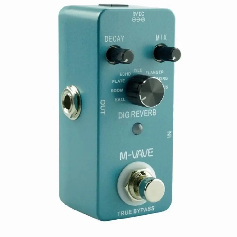 M-VAVE DIG REVERB Guitar Effect Pedal 9 Reverb Types True Bypass Full Metal Shell Guitar Parts Accessories 9 Digital