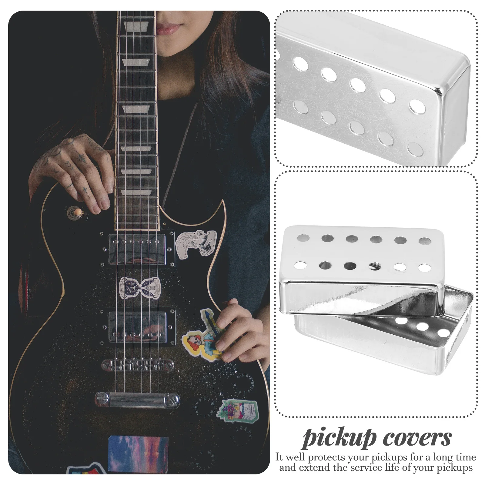 

2pcs Copper Guitar Pickup Covers Electric Pickup Covers For Humbucker Starer Bass Bridge Durable Heat Resistant Smooth Surface