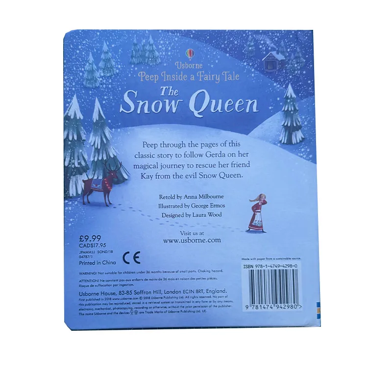 

Peep Inside a Fairy Tale The Snow Queen, английские образовательные 3D-книги с картинками, детские чтения английской книги