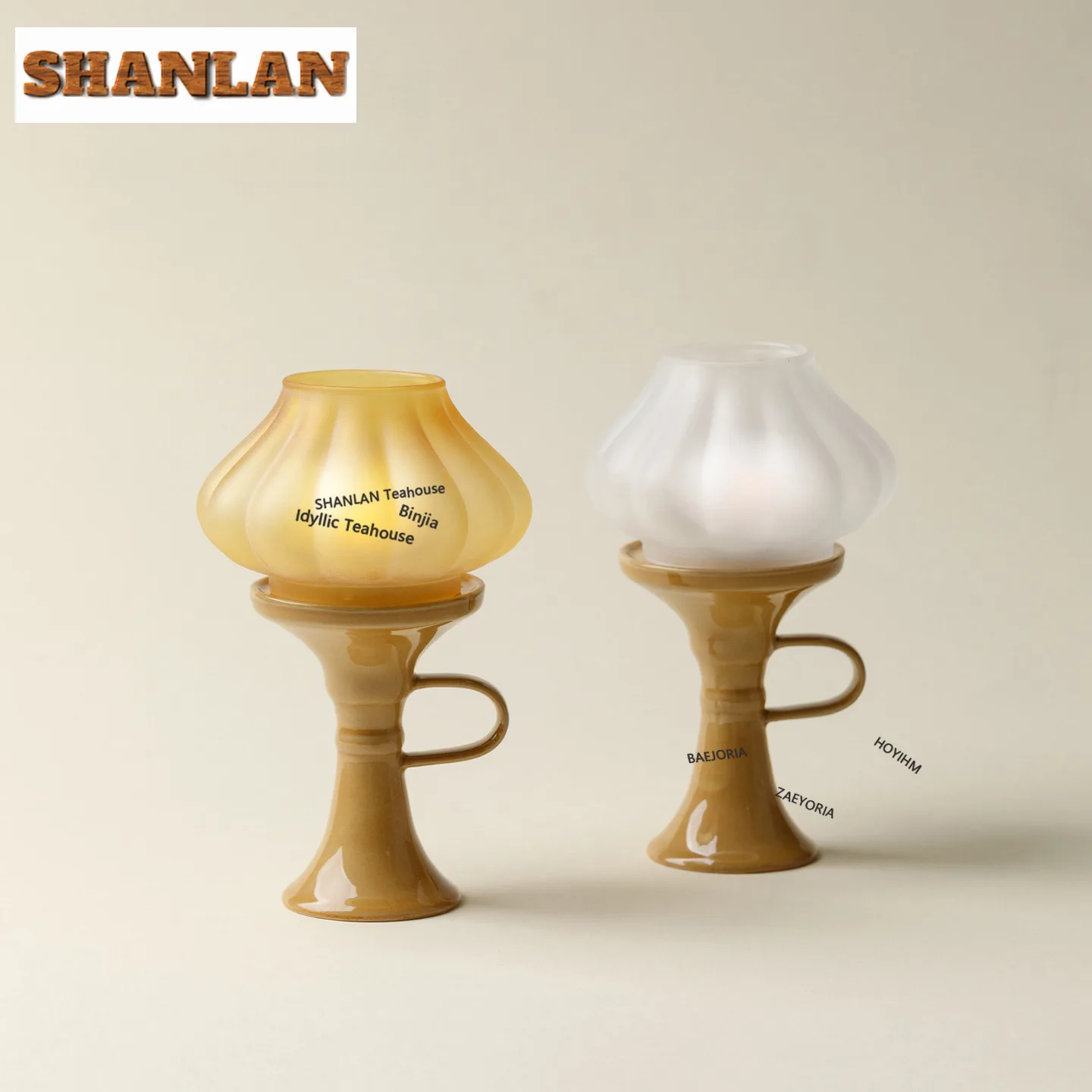 HOYIHM Mustard Candle Holder Ancient Candles and Owners Scented Aromatic Candles Candle Lights Teaware Literati Accessories Gift
