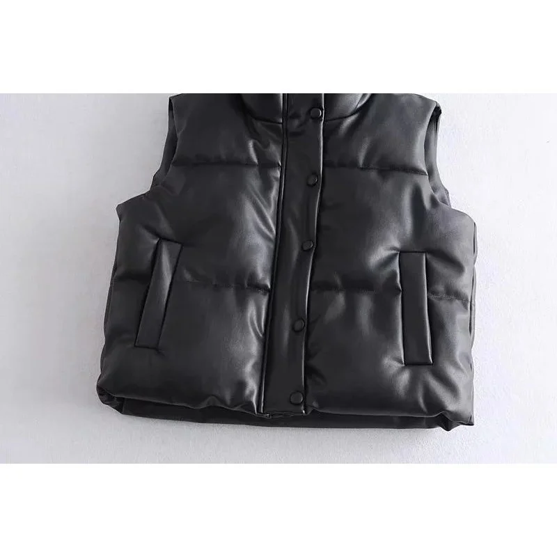 Manteau en cuir PU Bla pour femmes, col montant, automne hiver, vêtements d'extérieur, Cleanfit Sle pour dames d'âge moyen