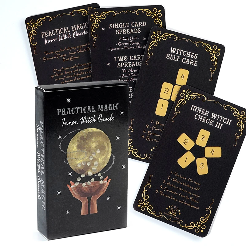 Practical Magic Inner Witch Oracle Deck New Moon Edition BLACK HOLOGRAPHIC Divination Tools Card Game Gabrielle Bernstei