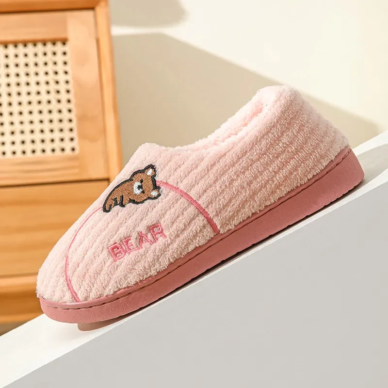 Winter Cotton Slippers for WOMEN\'S Home Wear, Extra Thick and Warm, Simple and Cute Couple Winter Cotton Shoes A283