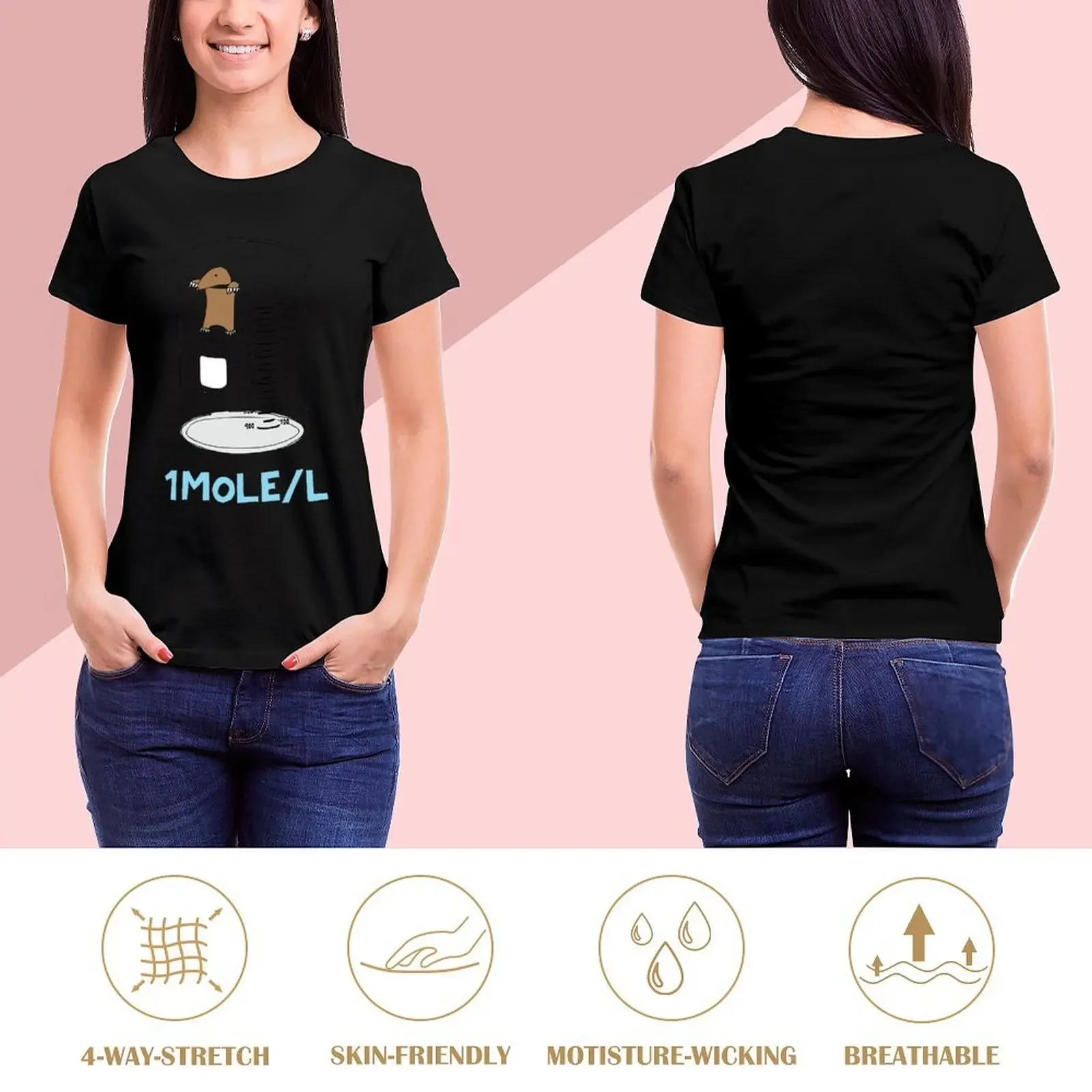 Chemistry 1 Mole per Litre for Mole or Avogadro's Day T-Shirt customs funnys sublime plus size tops black t-shirts for Women