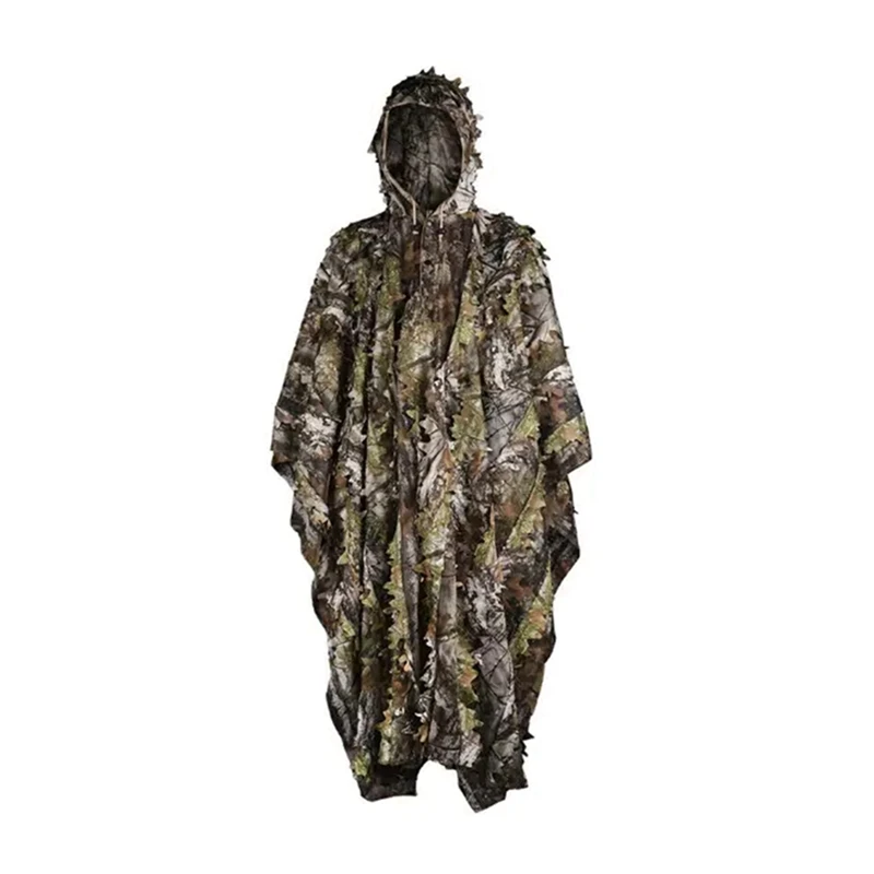 

Hunting Tactical 3D Camouflage Poncho Cloak Tree Leaves Camo Ghillie Suit