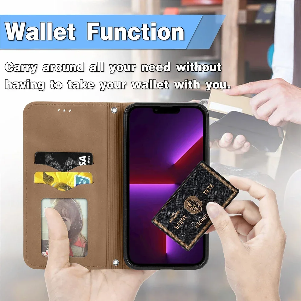 Luxury Strong Magnetic Case For iPhone 16 Pro Max 15 Plus 14 13 Pro 12 mini 11 XR X XS Max 7 8 Plus Flip Wallet Phone Cover