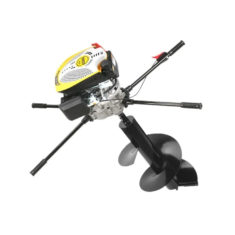 

9-horsepower drilling machine, portable photovoltaic pole planting and hole digging ground drilling machine, supports wholesale