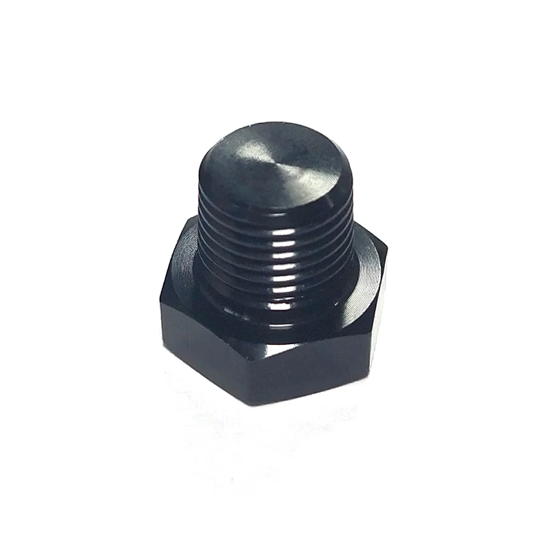 2PCS  1/8 NPT End Plug / Fitting Aluminum BLACK  Male Hexagon Bung Oxygen Sensor Head Plug Pipe  Fitting