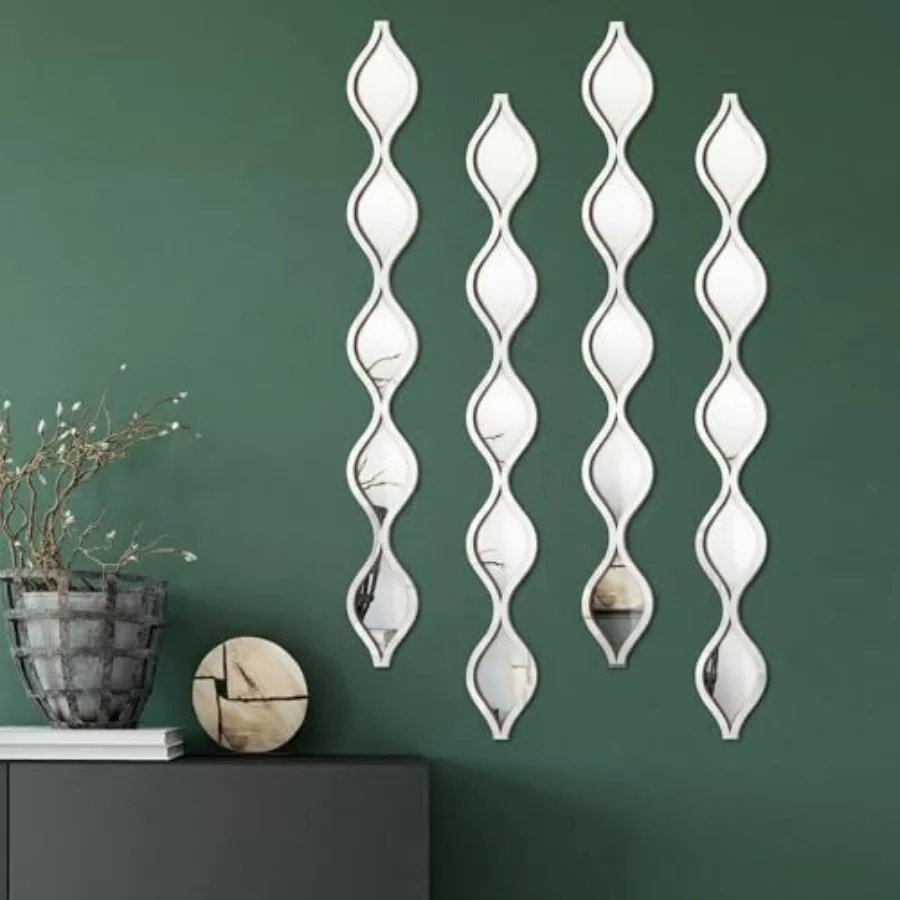 

Teardrop Mirror Wall Art Decorative Mirror Wall Decor Long Narrow Art for Apartment Living Room Bathroom Bedroom Entryway