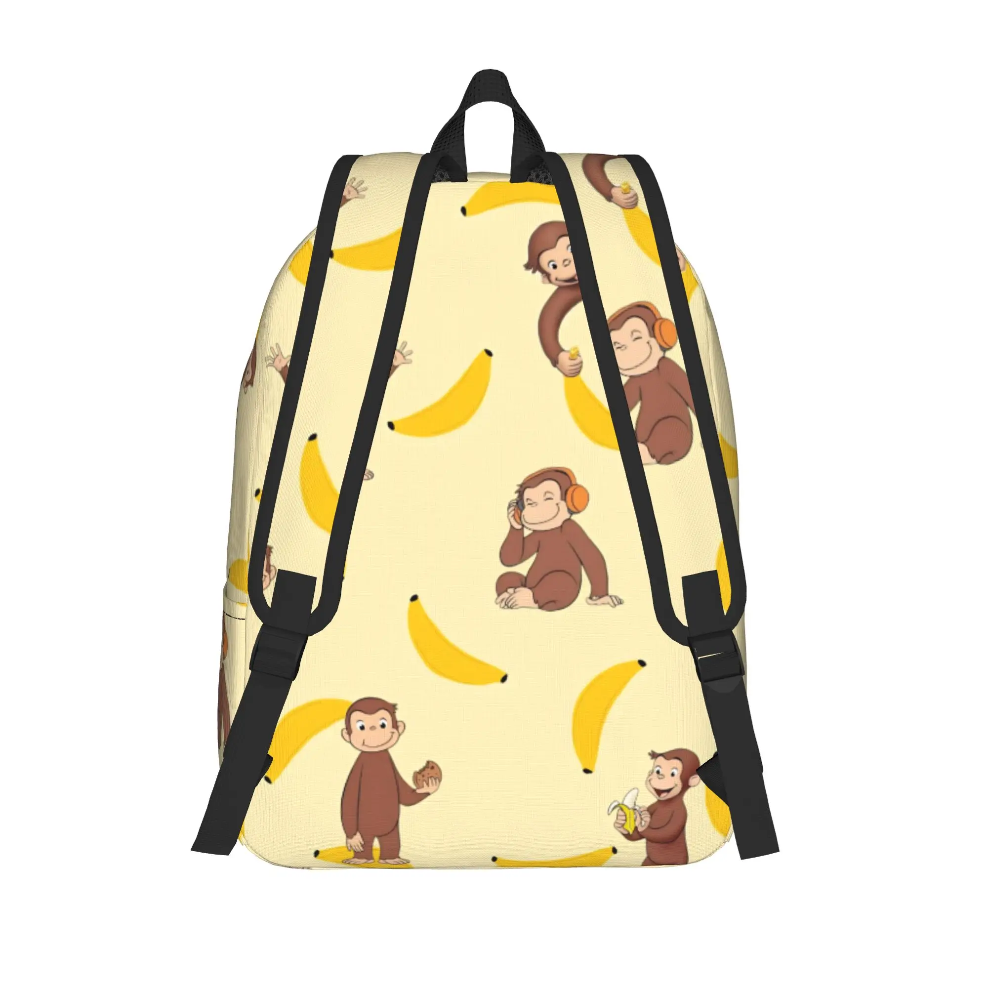 Curious Monkey Georges Cartoon Casual Backpack Gift High School Hiking Travel TV Series Daypack Men Women College Canvas Bags