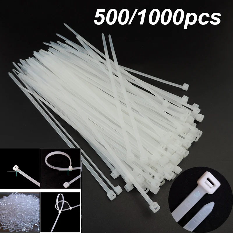 Self-locking plastic nylon zip tie 3*100 3*150 3x200mm 5x150 4*200 fastening ring Hardware Cable Loop Wire Wrap