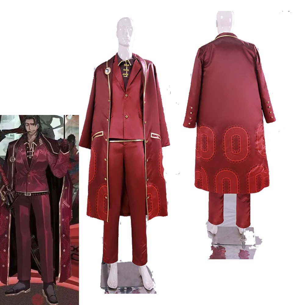 

Anime Limbus Company Lei Heng Cosplay Costume Formal Suit With Long Coat Trench Halloween Performance Stage Wear Suit For Men